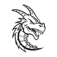 Dragon head black and white vector icon