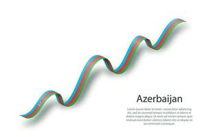 Waving ribbon or banner with flag of Azerbaijan vector