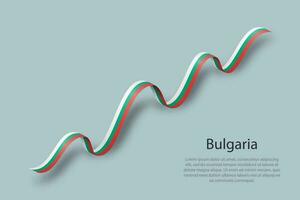 Waving ribbon or banner with flag of Bulgaria vector