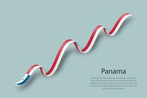 Waving ribbon or banner with flag of Panama vector