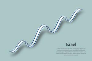 cinta ondeante o pancarta con la bandera de israel vector