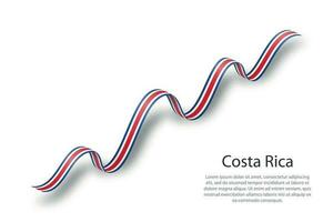 cinta ondeante o pancarta con bandera de costa rica vector