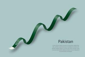 Waving ribbon or banner with flag of Pakistan vector