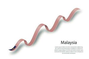 cinta ondeante o pancarta con bandera de malasia vector