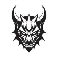 Devil head black and white vector icon