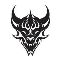 Devil head black and white vector icon