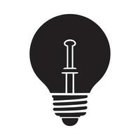 Light bulb silhouette logo isolated on white background vector