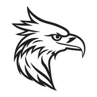 Eagle head black and white vector icon