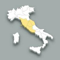 Centre region location within Italy map vector