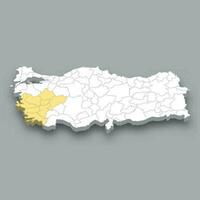 Aegean region location within Turkey map vector