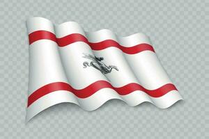 3D Realistic waving Flag of Tuscany is a region of Italy vector