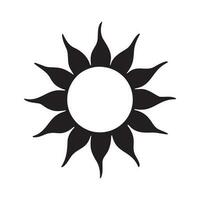 Sun silhouette logo isolated on white background vector