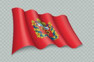 3D Realistic waving Flag of Orenburg Oblast is a region of Russia vector