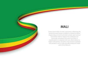 Wave flag of Mali with copyspace background. vector