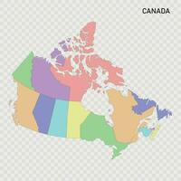 aislado de colores mapa de Canadá con fronteras vector