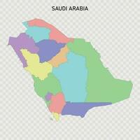 Isolated colored map of Saudi Arabia vector
