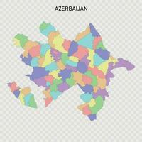 aislado de colores mapa de azerbaiyán vector