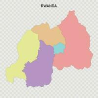 Isolated colored map of Rwanda vector