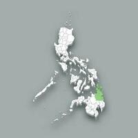 Caraga region location within Philippines map vector