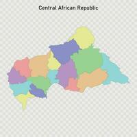 aislado de colores mapa de central africano república vector