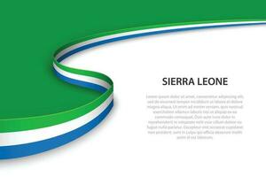 Wave flag of Sierra Leone with copyspace background. vector