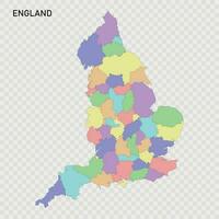 Isolated colored map of England vector