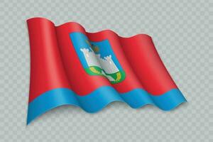 3D Realistic waving Flag of Oryol Oblast is a region of Russia vector