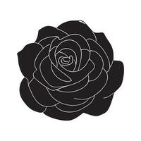 Rose flower silhouette logo isolated on white background vector