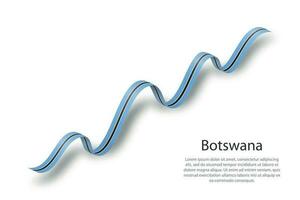 Waving ribbon or banner with flag of Botswana vector