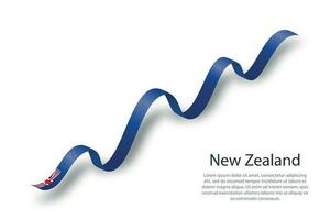 Waving ribbon or banner with flag of New Zealand vector