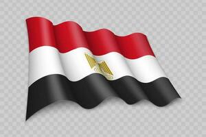 3D Realistic waving Flag of Egypt vector