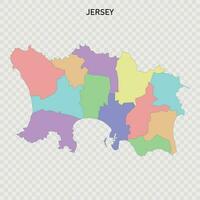 Isolated colored map of Jersey vector