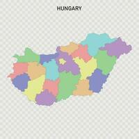 Isolated colored map of Hungary vector
