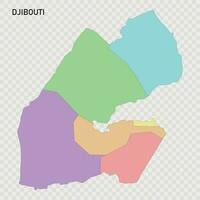 Isolated colored map of Djibouti vector