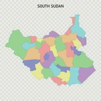 Isolated colored map of South Sudan vector