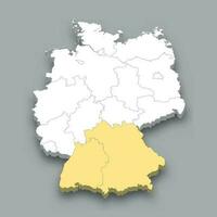 Southern region location within Germany map vector