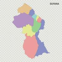 aislado de colores mapa de Guayana con fronteras vector