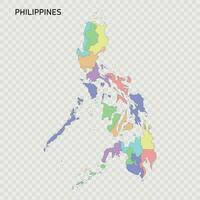 aislado de colores mapa de Filipinas vector