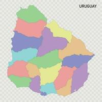 Isolated colored map of Uruguay with borders vector