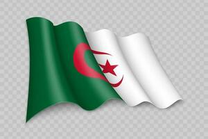 3D Realistic waving Flag of Algeria vector