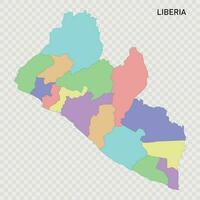 aislado de colores mapa de Liberia vector