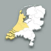 West region location within Netherlands map vector