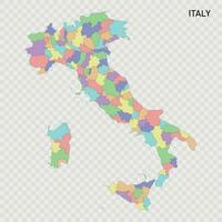 aislado de colores mapa de Italia vector