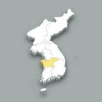 Hoseo historical region location within Korea map vector