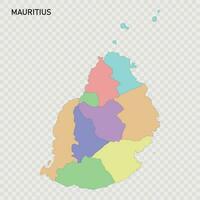 Isolated colored map of Mauritius vector