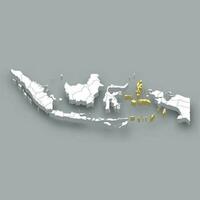Maluku Islands region location within Indonesia map vector