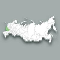 Chernozemye region location within Russia map vector