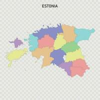 Isolated colored map of Estonia vector