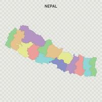 aislado de colores mapa de Nepal vector