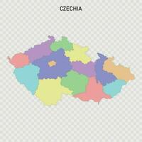 Isolated colored map of Czechia vector